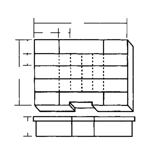Compartment Case, Plastic, 24 Slots, 15-1/2" W x 11-3/4" D x 2-1/2" H, Grey OSI Industrial Sales