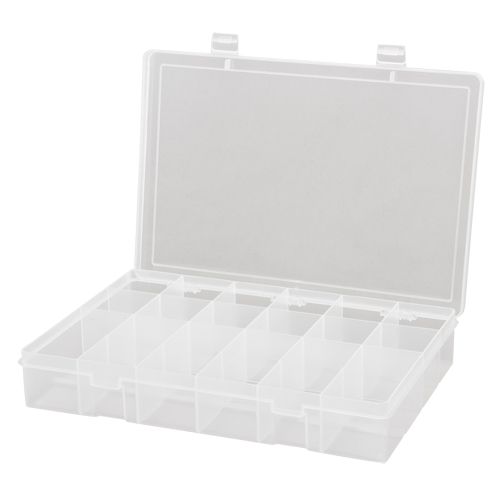 Compact Polypropylene Compartment Cases, 13-1/8" W x 9" D x 2-5/16" H, 18 Compartments OSI Industrial Sales