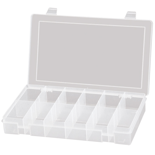 Compact Polypropylene Compartment Cases, 11" W x 6-3/4" D x 1-3/4" H, 12 Compartments OSI Industrial Sales