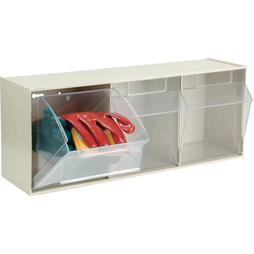 Tip-Out Bins Modular Storage System, 23-5/8" W x 7-3/4" D x 9 1/2" H, 3 Drawers OSI Industrial Sales