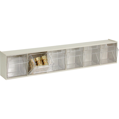 Tip-Out Bins Modular Storage System, 23-5/8" W x 3-5/8" D x 4-1/2" H, 6 Drawers OSI Industrial Sales