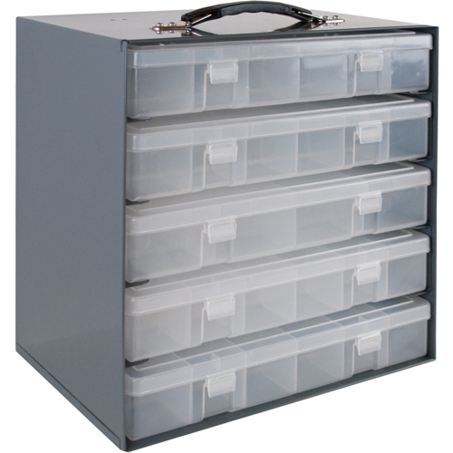 Compartment Box Cabinets, Steel, 5 Slots, 13-1/2" W x 9-1/8" D x 13-1/4" H, Grey OSI Industrial Sales