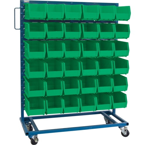 Single-Sided Mobile Bin Rack, Single-sided, 36 bins, 36" W x 16" D x 46-1/2" H OSI Industrial Sales