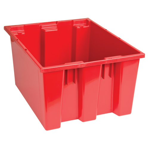 Stack & Nest Totes, 10" x 19.5" x 15.5", Red OSI Industrial Sales