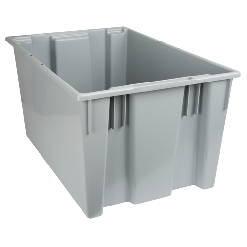 Stack & Nest Totes, 15" x 29.5" x 19.5", Grey OSI Industrial Sales
