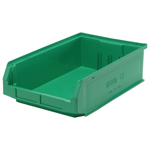 Giant Stacking Containers, 12.375" W x 19.75" D x 5.875" H, Green OSI Industrial Sales
