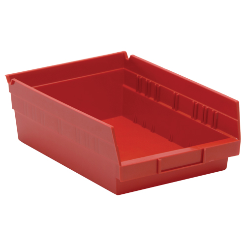 Bacs de rangement pour tablettes, 8-3/8" la x 4" H x 11-5/8" p, Rouge, Capacit&eacute; 30 lb OSI Industrial Sales