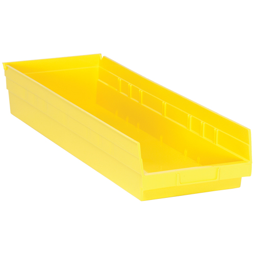 Bacs de rangement pour tablettes, 8-3/8" la x 4" H x 23-5/8" p, Jaune, Capacit&eacute; 50 lb OSI Industrial Sales