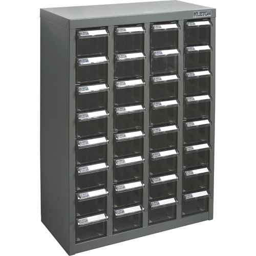KPC-500 Parts Cabinet, Galvanized Steel, 32 Drawers, 18-1/10" x 8-7/10" x 25-3/5", Grey OSI Industrial Sales
