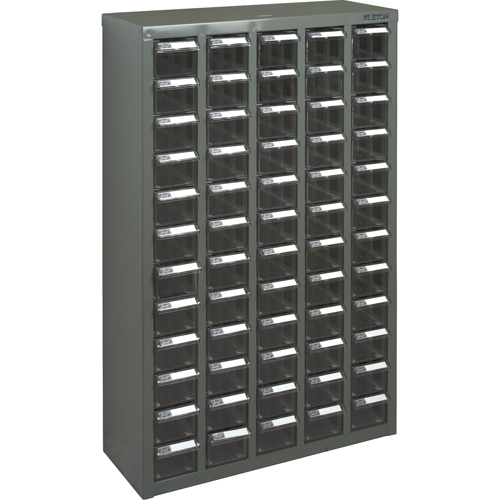 KPC-500 Parts Cabinet, Galvanized Steel, 60 Drawers, 22-3/5" x 8-7/10" x 36-9/10", Grey OSI Industrial Sales