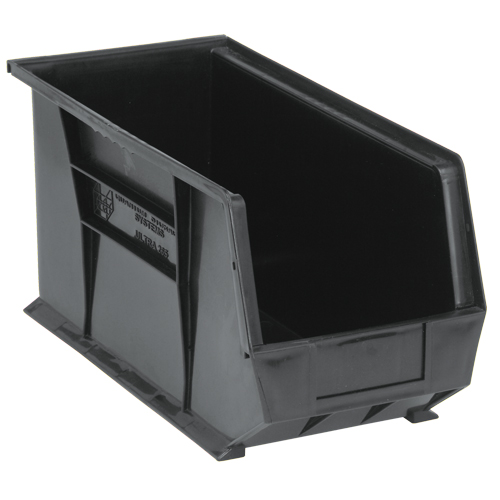Bacs ultra empilable & suspendable, 8-1/4" la, 9" h x 18" p, Noir OSI Industrial Sales