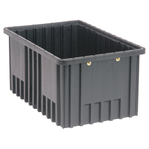 Conductive Dividable Grid Containers, Polypropylene, 10-7/8" W x 16-1/2" D x 8" H, Black OSI Industrial Sales