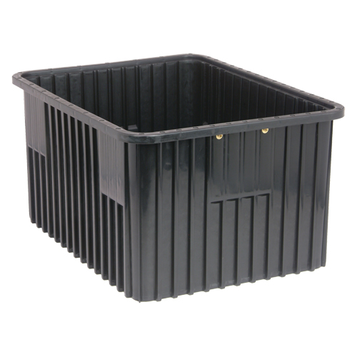 Conductive Dividable Grid Containers, Polypropylene, 17-1/2" W x 22-1/2" D x 8" H, Black OSI Industrial Sales