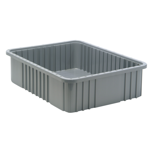Divider Box&reg; Containers, Plastic, 22.5" W x 17.5" D x 6" H, Grey OSI Industrial Sales
