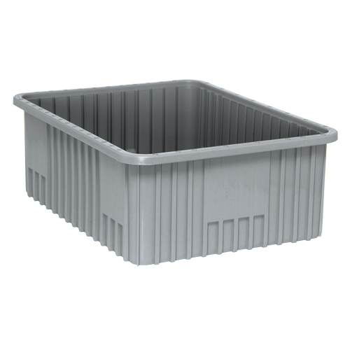 Divider Box&reg; Containers, Plastic, 22.5" W x 17.5" D x 8" H, Grey OSI Industrial Sales