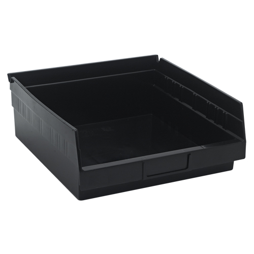 Bac pour &eacute;tag&egrave;re &eacute;conomique, 11-1/8" la, 4" h x 11-5/8" p, Noir OSI Industrial Sales