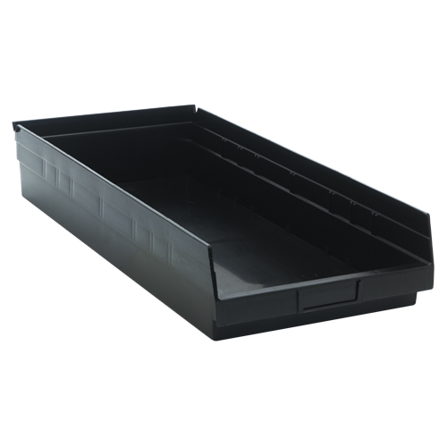 Bac pour &eacute;tag&egrave;re &eacute;conomique, 11-1/8" la x 4" H x 23-5/8" p, Noir, Capacit&eacute; 60 lb OSI Industrial Sales