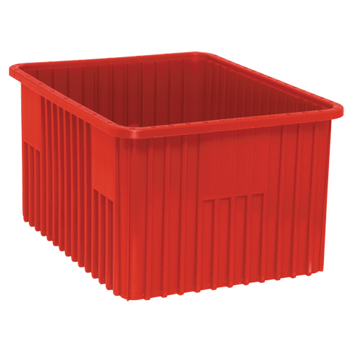 Contenants Divider Box, Plastique, 22,5" la x 17,5" p x 12" h, Rouge OSI Industrial Sales