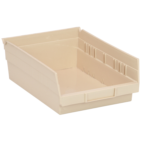 Economy Shelf Bin, 8-3/8" W x 4" H x 11-5/8" D, Ivory OSI Industrial Sales