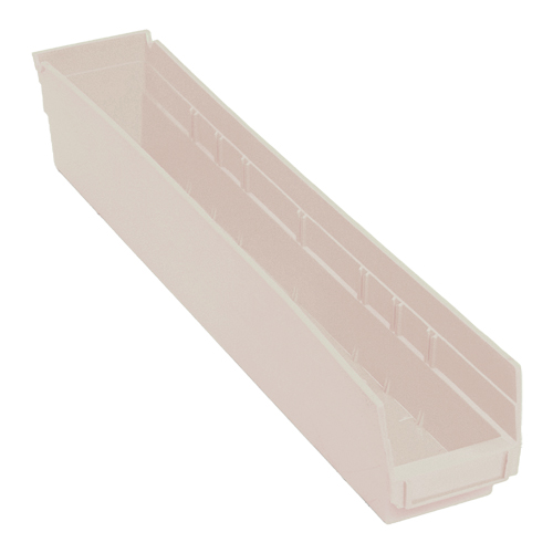Economy Shelf Bin, 4-1/8" W x 4" H x 23-5/8" D, Ivory OSI Industrial Sales