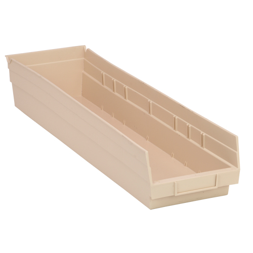 Bac pour &eacute;tag&egrave;re &eacute;conomique, 6-5/8" la, 4" h x 23-5/8" p, Ivoire OSI Industrial Sales