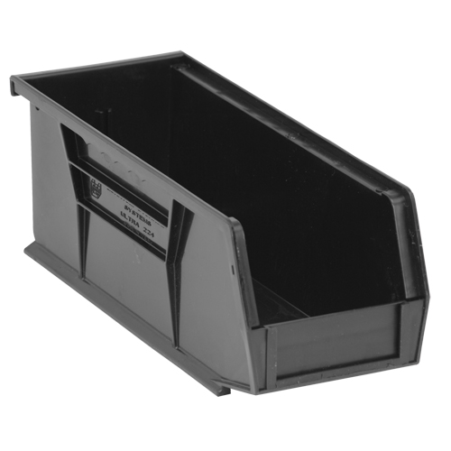 Bacs ultra empilable & suspendable, 4-1/8" la, 4" h x 10-7/8" p, Noir OSI Industrial Sales