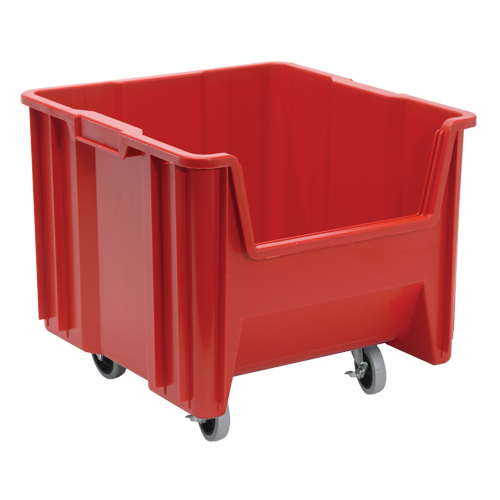 Mobile Giant Stack Container, 12-1/2" H x 16-1/2" W x 17-1/2" D, 250 lbs. Capacity, Red OSI Industrial Sales