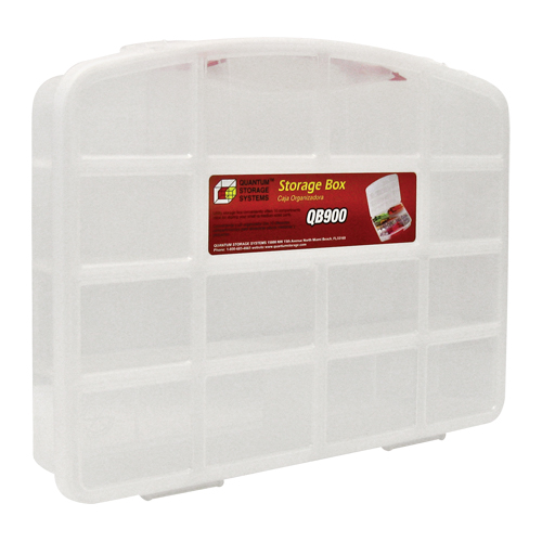 Clear Compartment Storage Box, 13" W x 10-1/4" D x 2-3/8" H, 10 Compartments OSI Industrial Sales