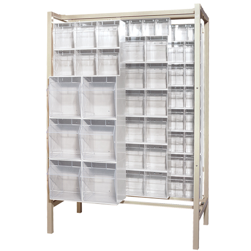 Free-Standing Tip-Out Bins Slider System, 51-1/4" W x 26" D x 77" H, 101 Drawers OSI Industrial Sales