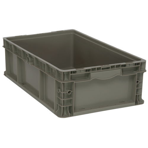 Collapsible Stacking Container, 15" W x 24" D x 7.5" H, Grey OSI Industrial Sales