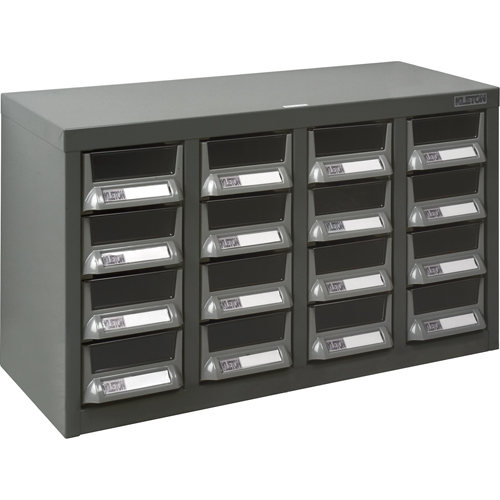 KPC-400 Parts Cabinet, Galvanized Steel, 16 Drawers, 23-1/10" x 8-7/10" x 13-4/5", Grey OSI Industrial Sales