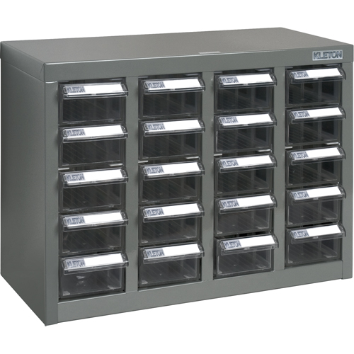 KPC-600 Parts Cabinet, Steel, 20 Drawers, 18-1/3" x 8-2/3" x 13-3/4", Grey OSI Industrial Sales
