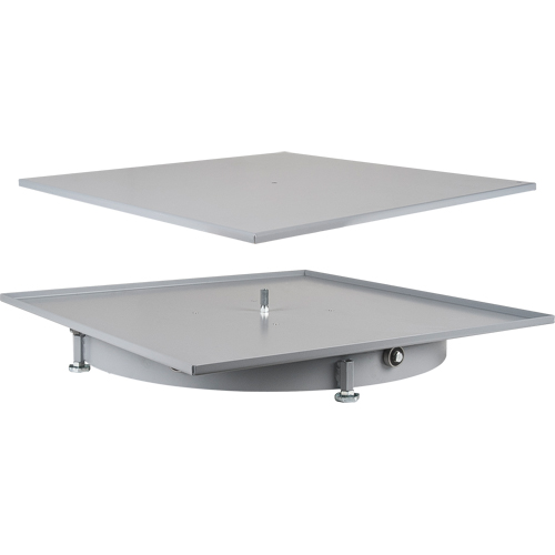 Carrousel de casiers &agrave; tiroirs industriels & robustes, Acier, 27-1/2" la x 27-1/2" p x 4" h, Gris OSI Industrial Sales