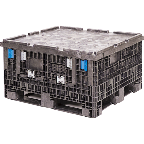 Conteneurs repliables &agrave; usage moyen Bulkpak, 30" lo x 32" la x 25" h, Noir OSI Industrial Sales