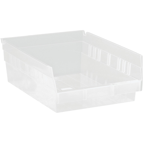 Bacs de rangement pour tablettes, 8-3/8" la x 4" H x 11-5/8" p, Transparent, Capacit&eacute; 30 lb OSI Industrial Sales
