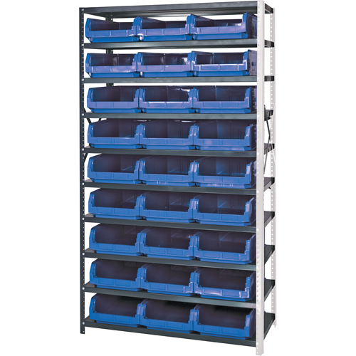 Shelving Unit with Stacking Bins, Steel, Magnum Bin, 650 lbs. Capacity, 42" W x 76" H OSI Industrial Sales