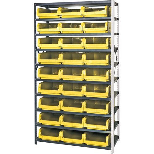 Shelving Unit with Stacking Bins, Steel, Magnum Bin, 650 lbs. Capacity, 42" W x 76" H OSI Industrial Sales