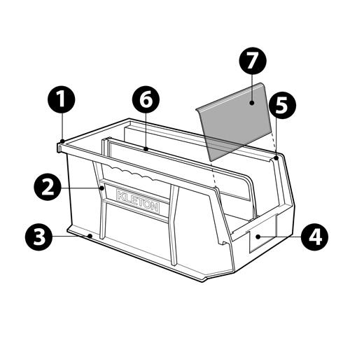 Stack & Hang Bin, 5-1/2" W x 5" H x 10-7/8" D, Blue OSI Industrial Sales