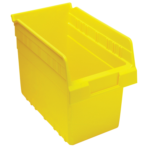 Store-Max Shelf Bins, 6-5/8" W x 8" H x 11-5/8" D, Yellow, 44 lbs. Capacity OSI Industrial Sales