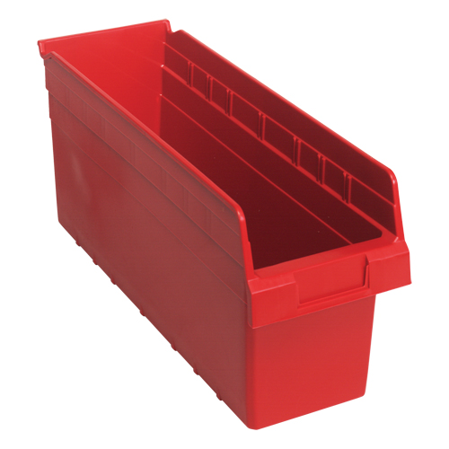 Bacs pour &eacute;tag&egrave;re Store-Max, 6-5/8" la x 8" H x 17-7/8" p, Rouge, Capacit&eacute; 56 lb OSI Industrial Sales