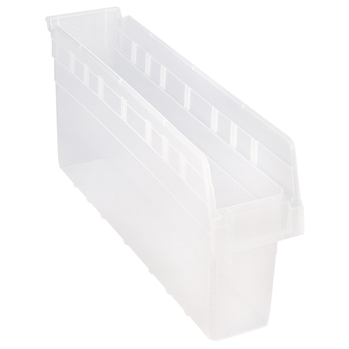 Store-Max Shelf Bins, 4-3/8" W x 8" H x 23-5/8" D, Clear, 68 lbs. Capacity OSI Industrial Sales
