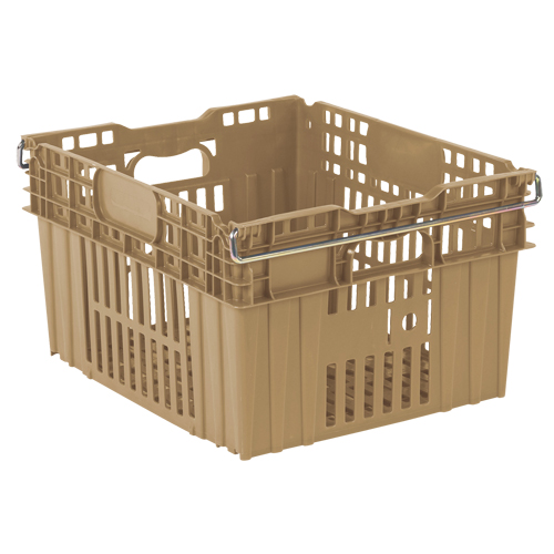 Contenant en plastique empilable Stack-N-Nest pour l'agriculture, 20" x 24" x 13,4", Beige OSI Industrial Sales