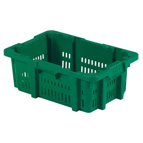 Contenant en plastique Stack-N-Nest pour la manutention des aliments, 16" x 23,9" x 8,8", Vert OSI Industrial Sales