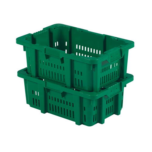 Contenant en plastique Stack-N-Nest pour la manutention des aliments, 16" x 23,9" x 8,8", Vert OSI Industrial Sales