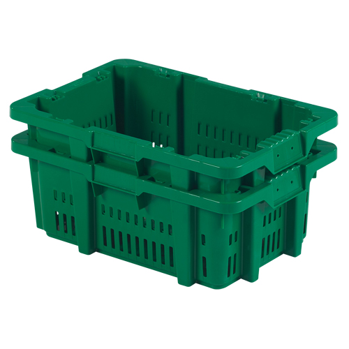 Contenant en plastique Stack-N-Nest pour la manutention des aliments, 16" x 23,9" x 8,8", Vert OSI Industrial Sales