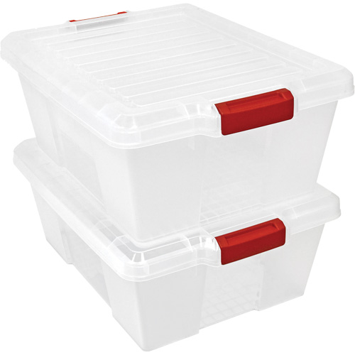 Contenant avec loquets en plastique,  la x 21" p x 7,75" h, Noir OSI Industrial Sales