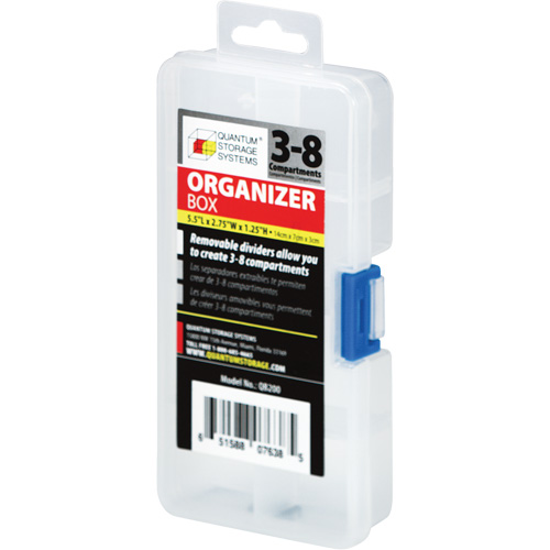 Plastic Compartment Box, 2.75" W x 5.5" D x 1.25" H, 8 Compartments OSI Industrial Sales