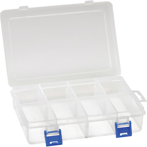 Plastic Compartment Box, 5.5" W x 7.75" D x 1.75" H, 8 Compartments OSI Industrial Sales