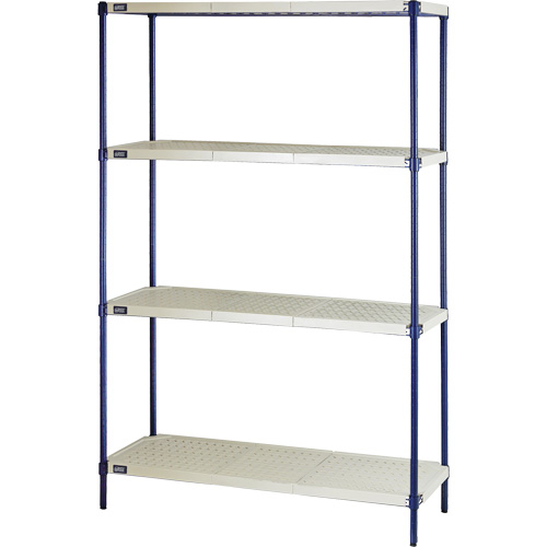 &eacute;tag&egrave;re en fils m&eacute;talliques avec tablettes en plastique, Cadre en fils m&eacute;talliques avec tablettes en plastique, Sans boulons, Capacit&eacute; 600 lb, 48" la x 72" h x 24" p OSI Industrial Sales