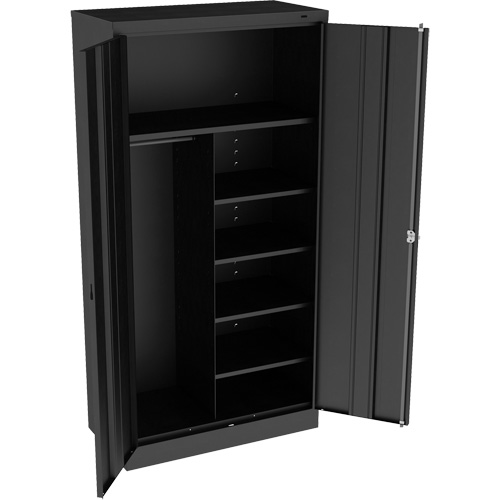 Combination Cabinet, 36" W x 18" D x 72" H, Black OSI Industrial Sales
